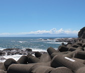 遠くに見える伊豆半島
